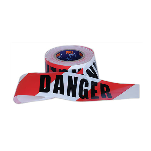 Barricade Tape - 100m X 75mm Danger Print 100 Metre Roll X 75 Mm Width Heavy Duty Plastic