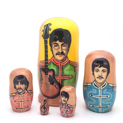 Sgt. Pepper Beatles band nesting dolls set