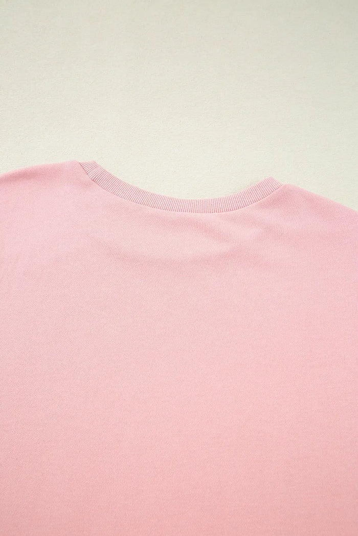 Beige Pink Half Sleeve T-Shirt & Cargo SweatTrousers Set - Apricot / S / 80% Polyester + 20% Cotton - Two Piece