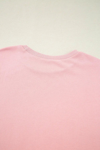 Beige Pink Half Sleeve T-Shirt & Cargo SweatTrousers Set - Apricot / S / 80% Polyester + 20% Cotton - Two Piece