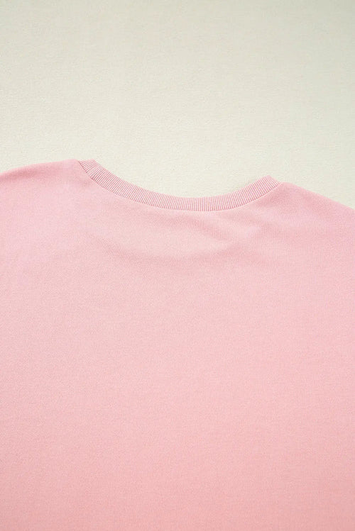 Beige Pink Half Sleeve T-Shirt & Cargo SweatTrousers Set - Apricot / S / 80% Polyester + 20% Cotton - Two Piece