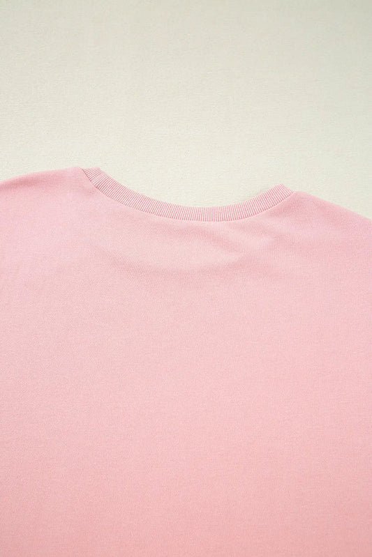 Beige Pink Half Sleeve T-Shirt & Cargo SweatTrousers Set - Apricot / S / 80% Polyester + 20% Cotton - Two Piece