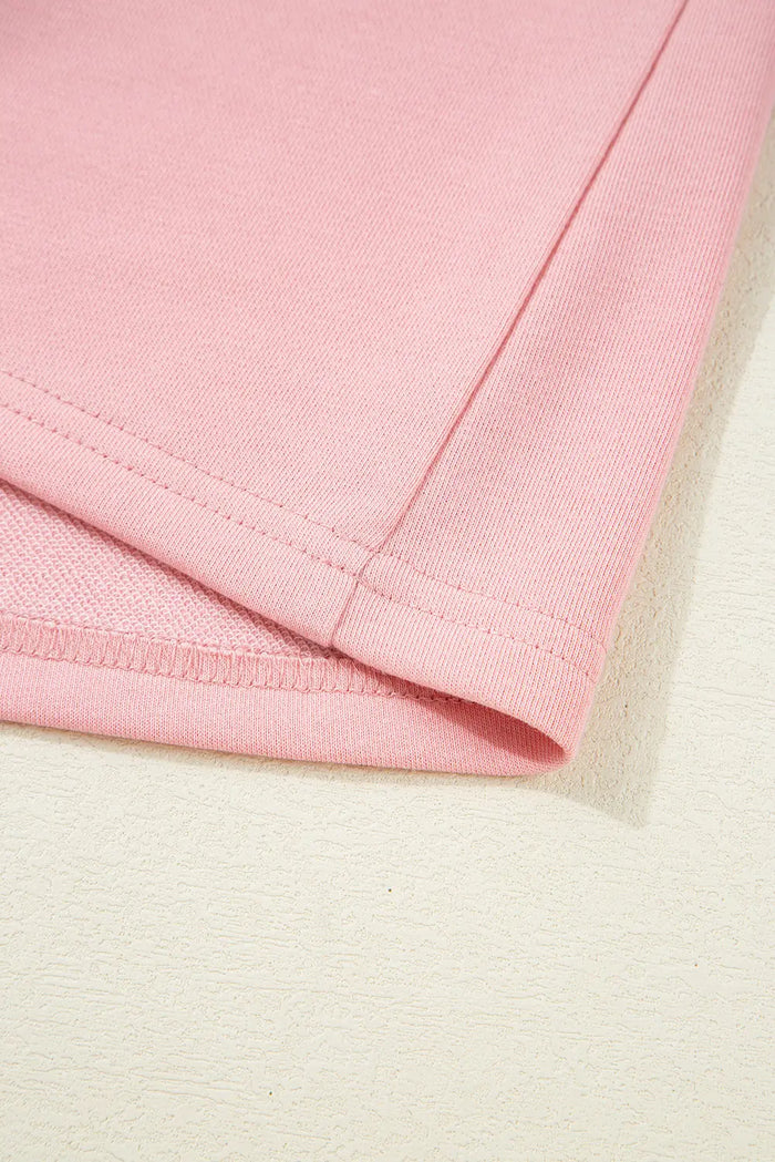 Beige Pink Half Sleeve T-Shirt & Cargo SweatTrousers Set - Two Piece Sets/Pant Sets