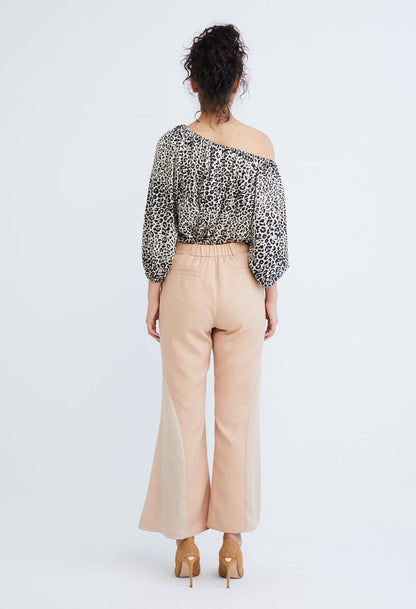 Bell Tulip Bottom Contrast Split Pants