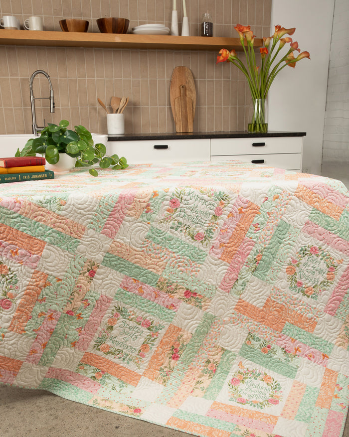 Beyond the Horizon Pink Panel Kit - Tutti Frutti Pattern - 68-1/2"x90", quilting fabric by GE Designs