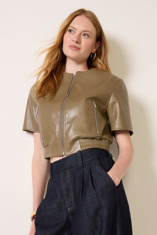 Billie Leather Bomber