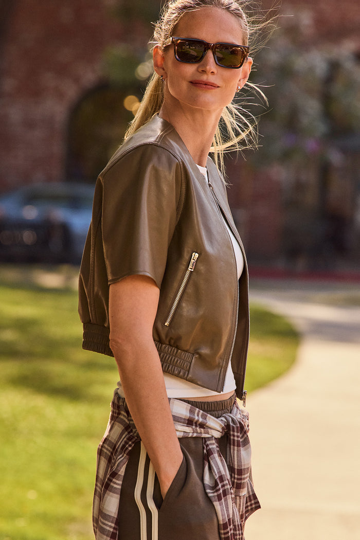 Billie Leather Bomber