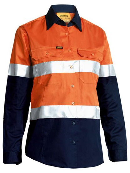 Bisley Taped Cool Lightweight Hi Vis Shirt NBCF Embroidery Long Sleeve BL6696T