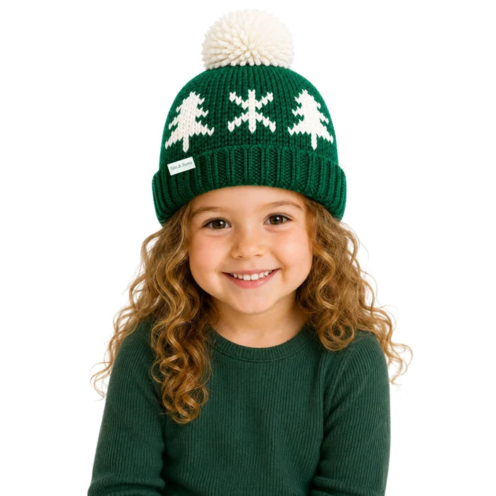 Bits & Bows Bobble Hat in Evergreen