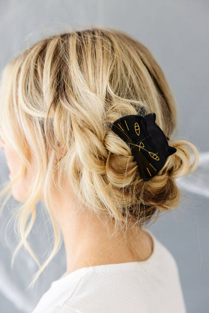 Black Cat Claw Clip