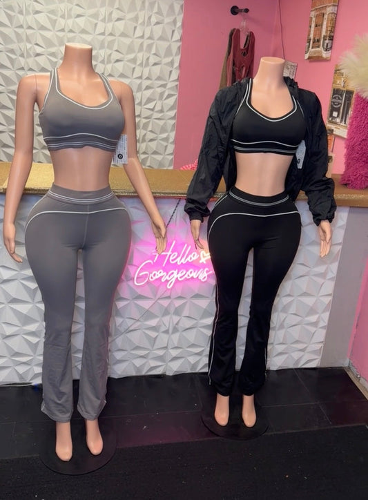 Two Piece Active wear sets. Tank Top with Wide Leg Pants
