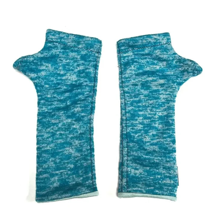 Blue Burnout Fingerless Gloves