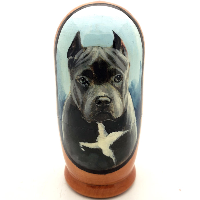 Blue Nose Pitbull Dog Breed Russian Doll Set 4"Tall