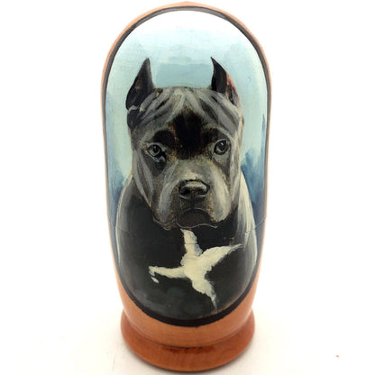 Blue Nose Pitbull Dog Breed Russian Doll Set 4"Tall