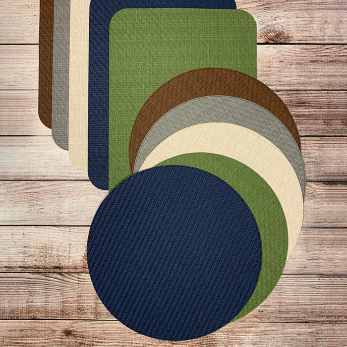 Bodrum Wicker Olive 15 Inch Round Placemats Set of 4