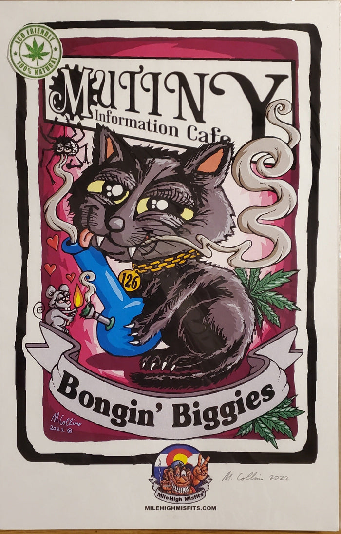 Bongin' Biggies Print by Matt Collins/signed Art Local Comics
