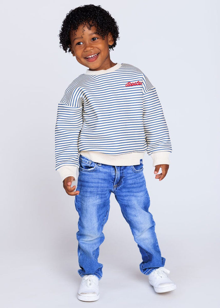 Boston Striped Patch Sweatshirt
