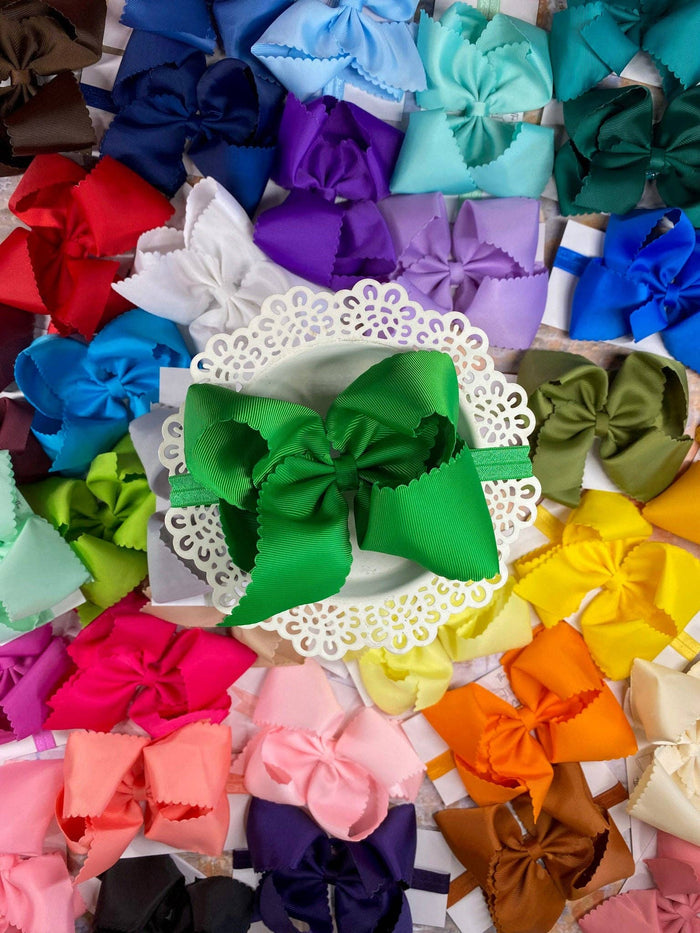 Bow Headband 5.5" Oversize Scalloped
