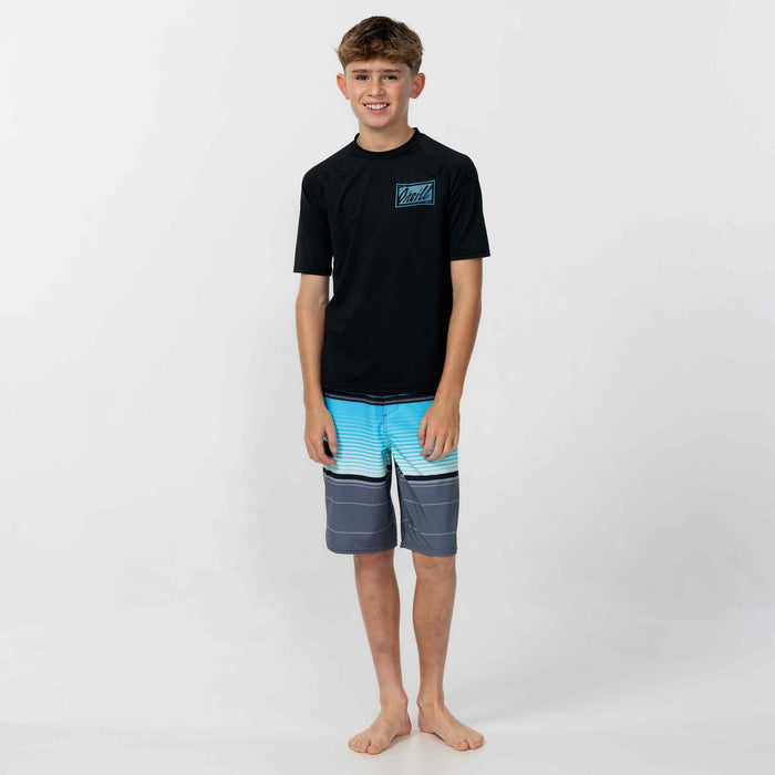 Boy's Lennox Stripe 18 Boardshorts - Black