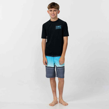 Boy's Lennox Stripe 18 Boardshorts - Black