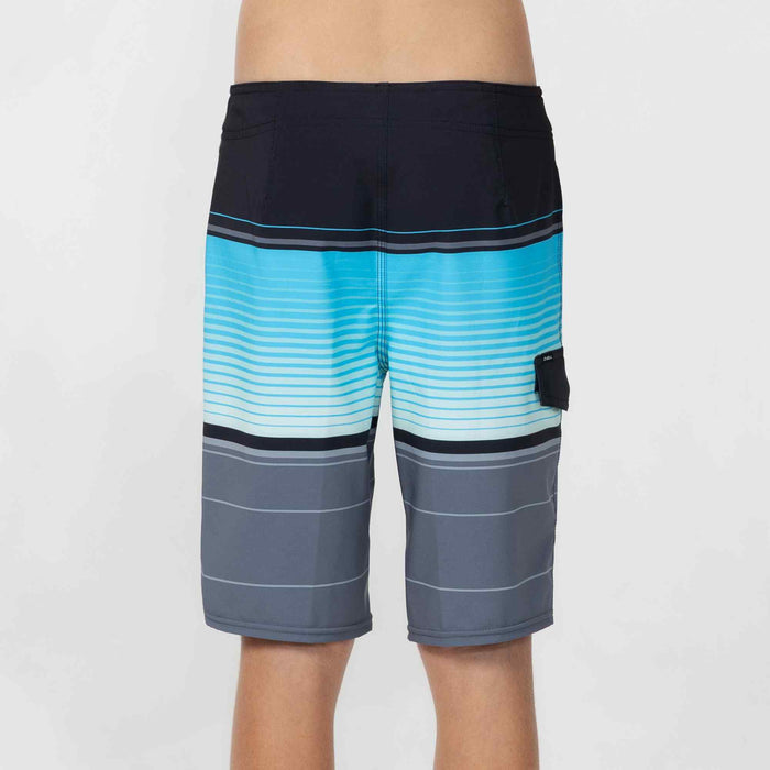 Boy's Lennox Stripe 18 Boardshorts - Black