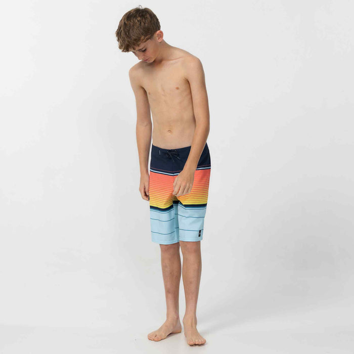 Boy's Lennox Stripe 18 Boardshorts - Sky Blue