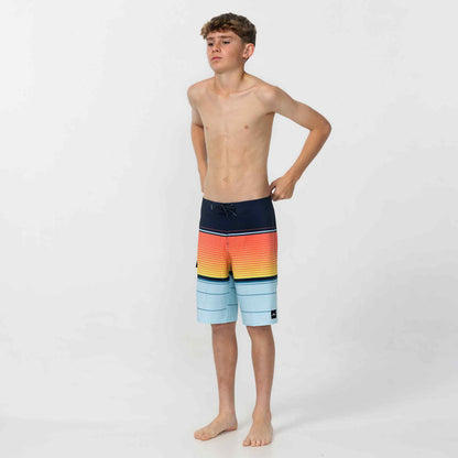 Boy's Lennox Stripe 18 Boardshorts - Sky Blue