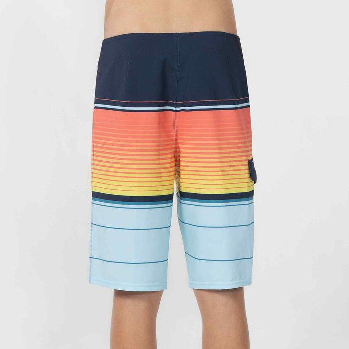 Boy's Lennox Stripe 18 Boardshorts - Sky Blue