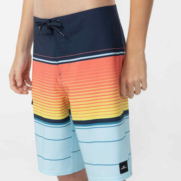 Boy's Lennox Stripe 18 Boardshorts - Sky Blue