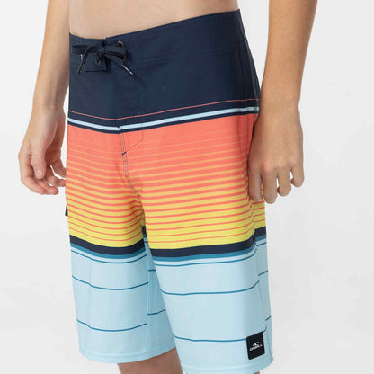 Boy's Lennox Stripe 18 Boardshorts - Sky Blue