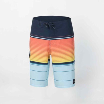 Boy's Lennox Stripe 18 Boardshorts - Sky Blue