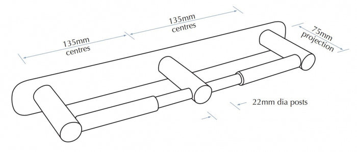 Bradley Regent Double Toilet Roll Holder With Backplate