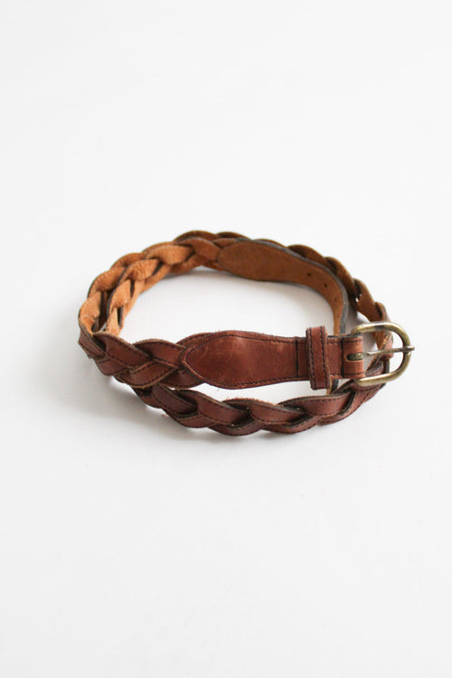 braided honey leather belt