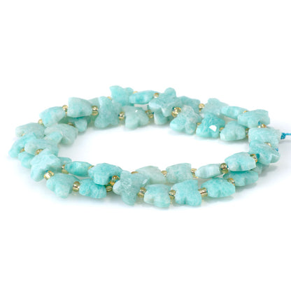 This is a Dakota Stones 10x8mm Brazilian Amazonite Butterfly Gemstone strand with A grade faceted beads in 15-16 inch strand.