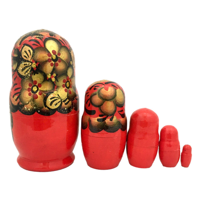Red gold matryoshka dolls