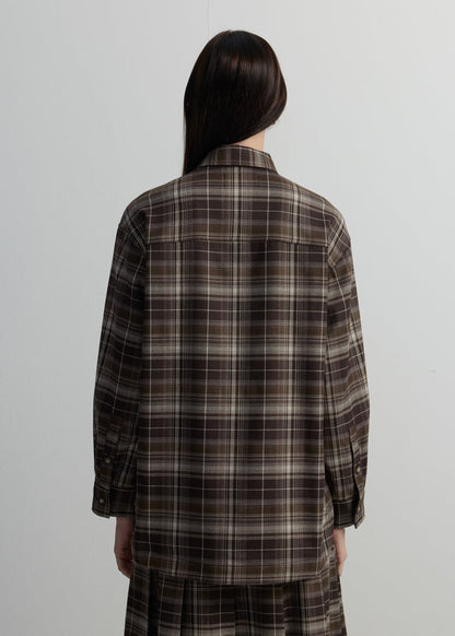 BROWN CHECKED SHIRT