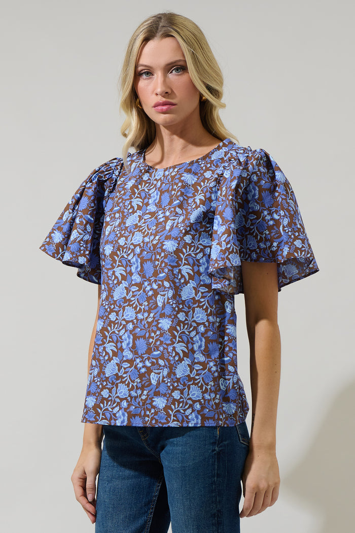 Bruceton Floral Tune Puff Sleeve Top