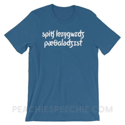 Brush Script SLP in IPA Premium Soft Tee - Steel Blue / S - T-Shirts & Tops peachiespeechie.com