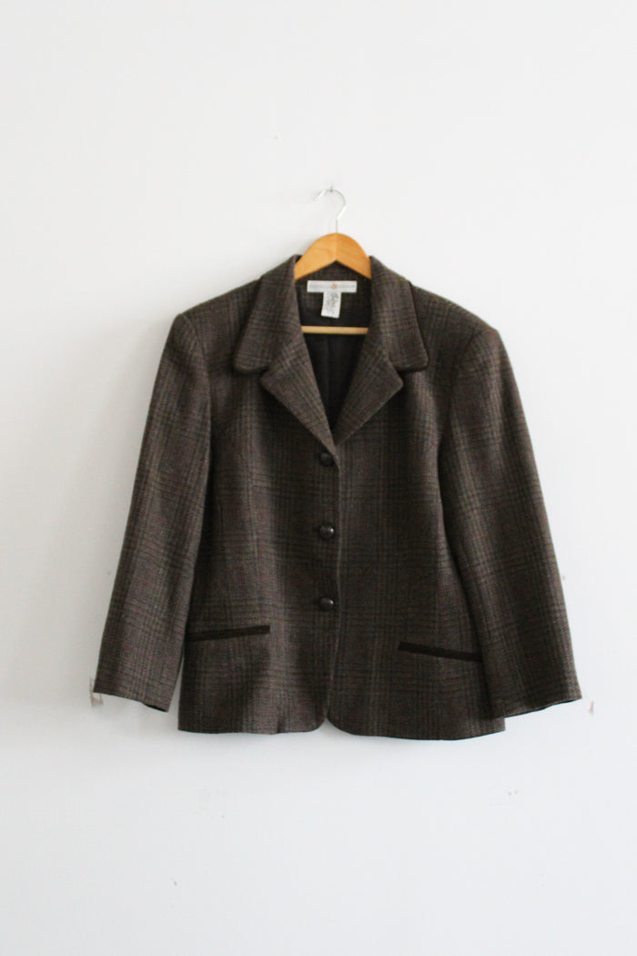 card catalog wool blazer