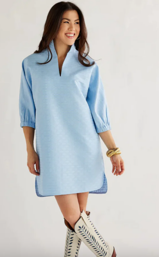 Caryn Lawn Betsy Collar Jacquard Dress