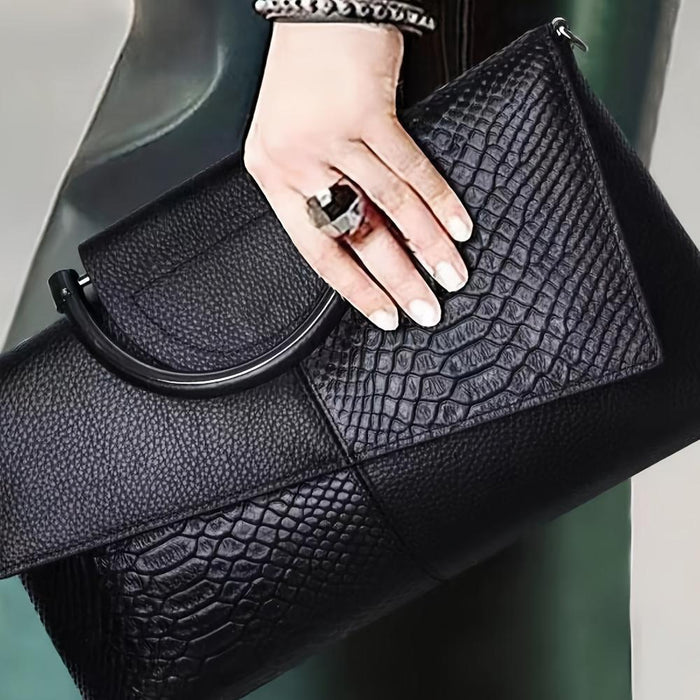 Cassandra | Sac à Main avec Motif Crocodile Opulent