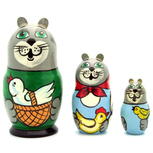 Cat and Goose Matryoshka Nesting Set