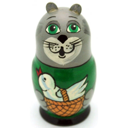 Cat and Goose Matryoshka Nesting Set