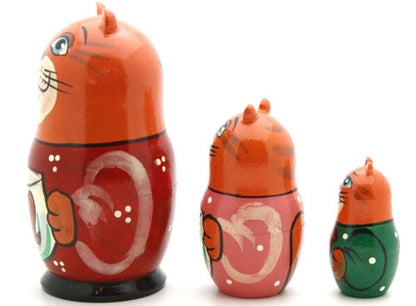 Cat with fish bowl nesting Doll Set