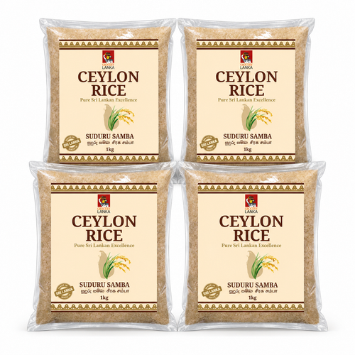 Ceylon Rice Suduru Samba Rice 1kg x 4 (4kg / 8.8 lb) - 4 Pack