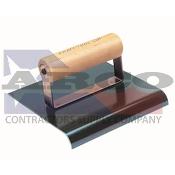 CF574 6" x 4" 1/2"R Blue Steel Edger with Wood Handle