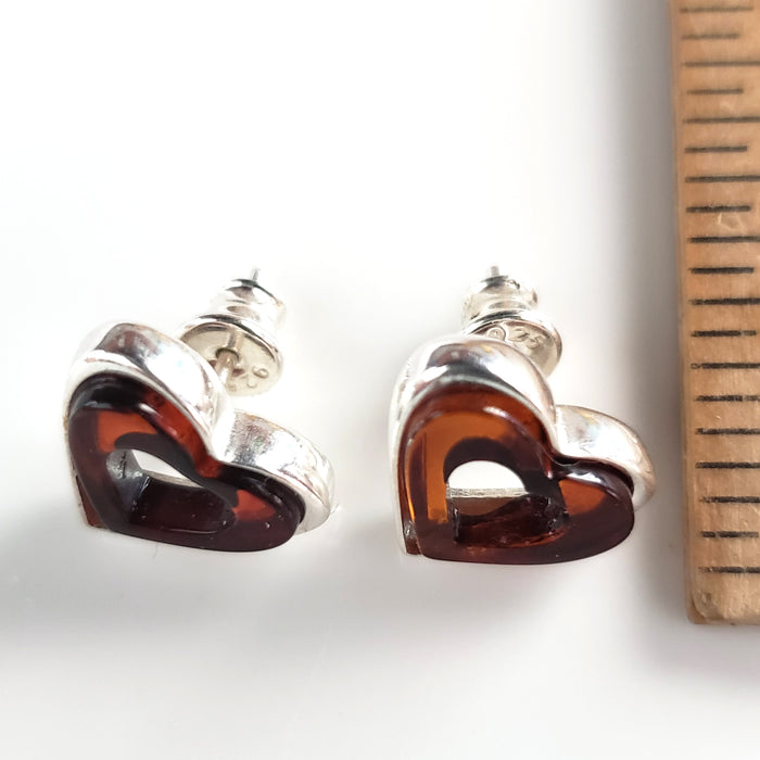 small amber stud earrings