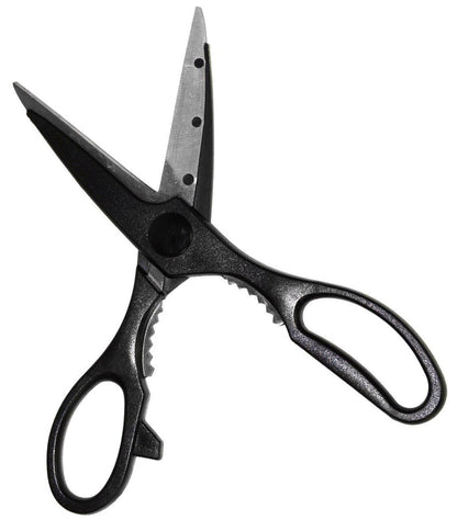 CHICAGO CUTLERY Black Kitchen Shears w/ Protector Jar Opener Scissors Food Prep