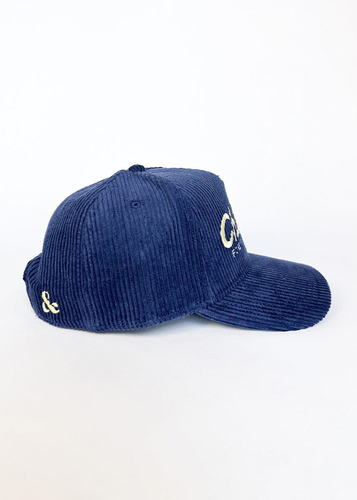 Chicago Forever Wide Whale Cord Hat - Navy & Butter