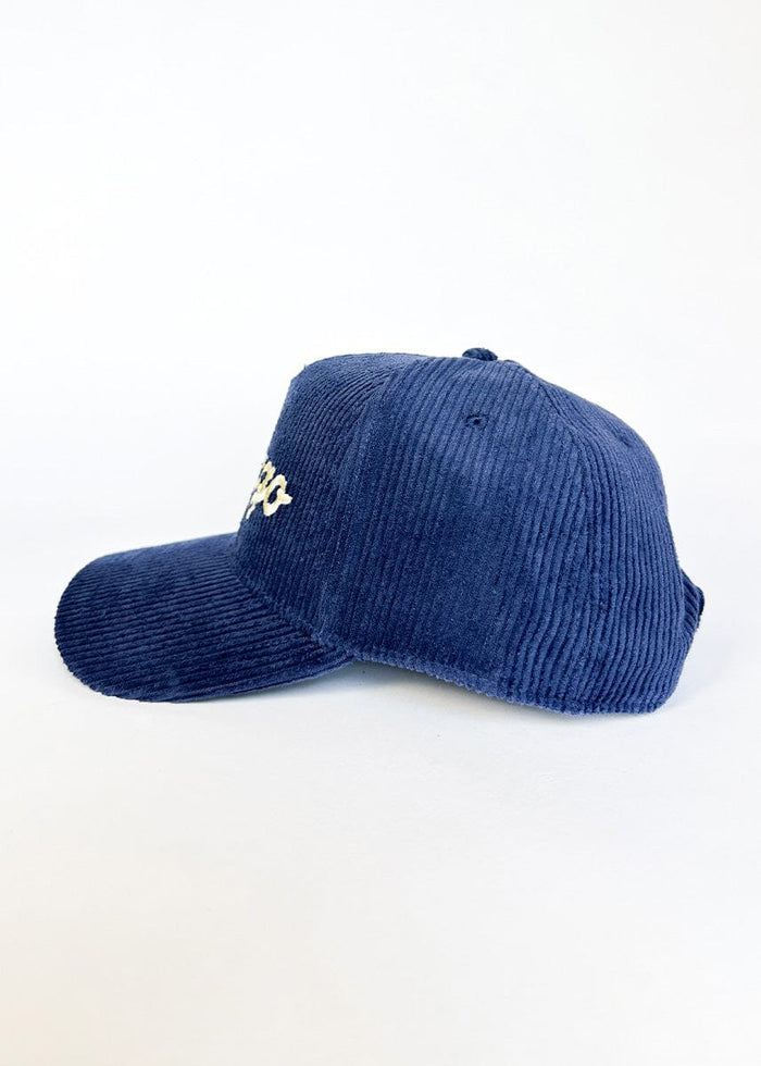 Chicago Forever Wide Whale Cord Hat - Navy & Butter
